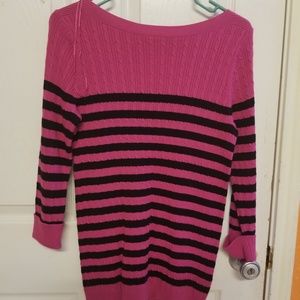 Women Pink and Black Sweater, 100 cotton Size Medi